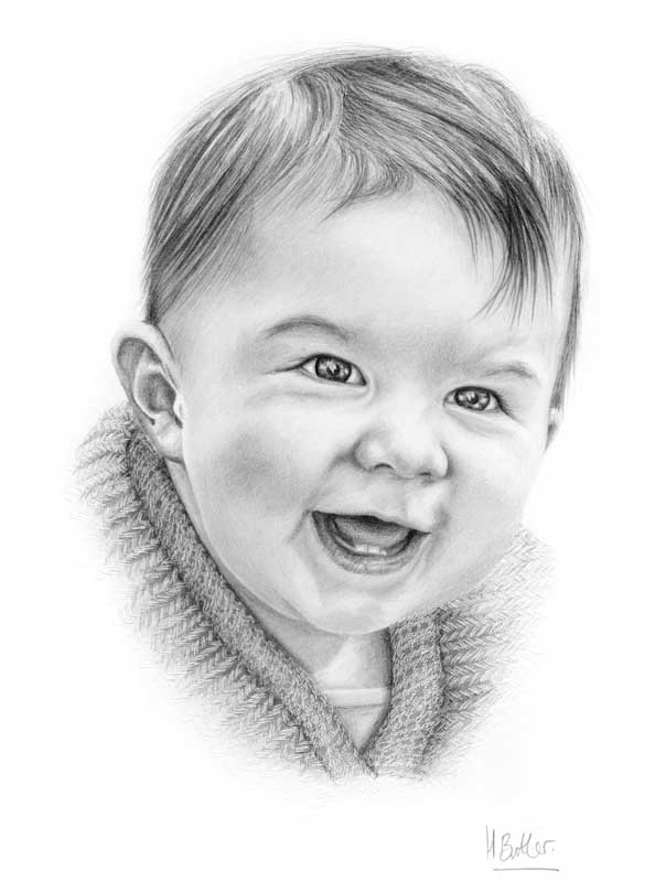 pencil portrait baby